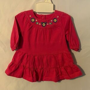 Carters Pink Baby Dress with Floral Embroidery